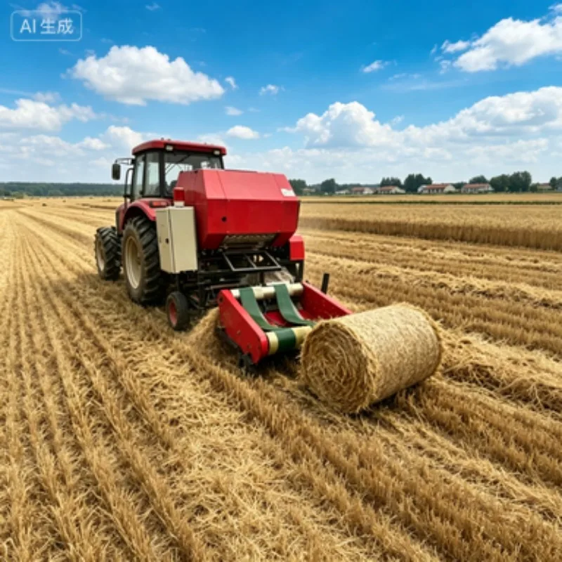 Fully Motor-Driven Baling Coating Machine for Corn & Wheat Straw | High-Density Green Storage for Forage Feed Fermentation