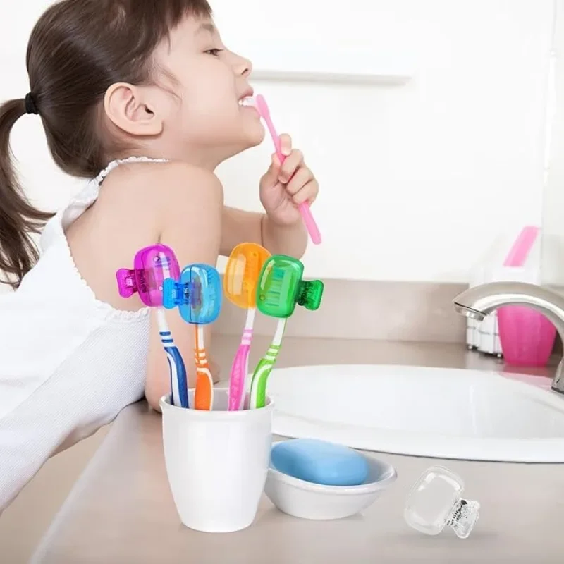 

1/4/6Pcs Travel Toothbrush Head Covers Portable Durable Plastic Clip Brush Pod Case Protective For Household Camping School
