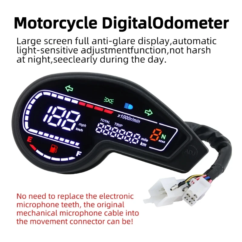 Odometer for NXR150 NXR125 Bros XR150 GY200 03-14 Tachometer LED Backlight Digital Speedometer Repair Accessory