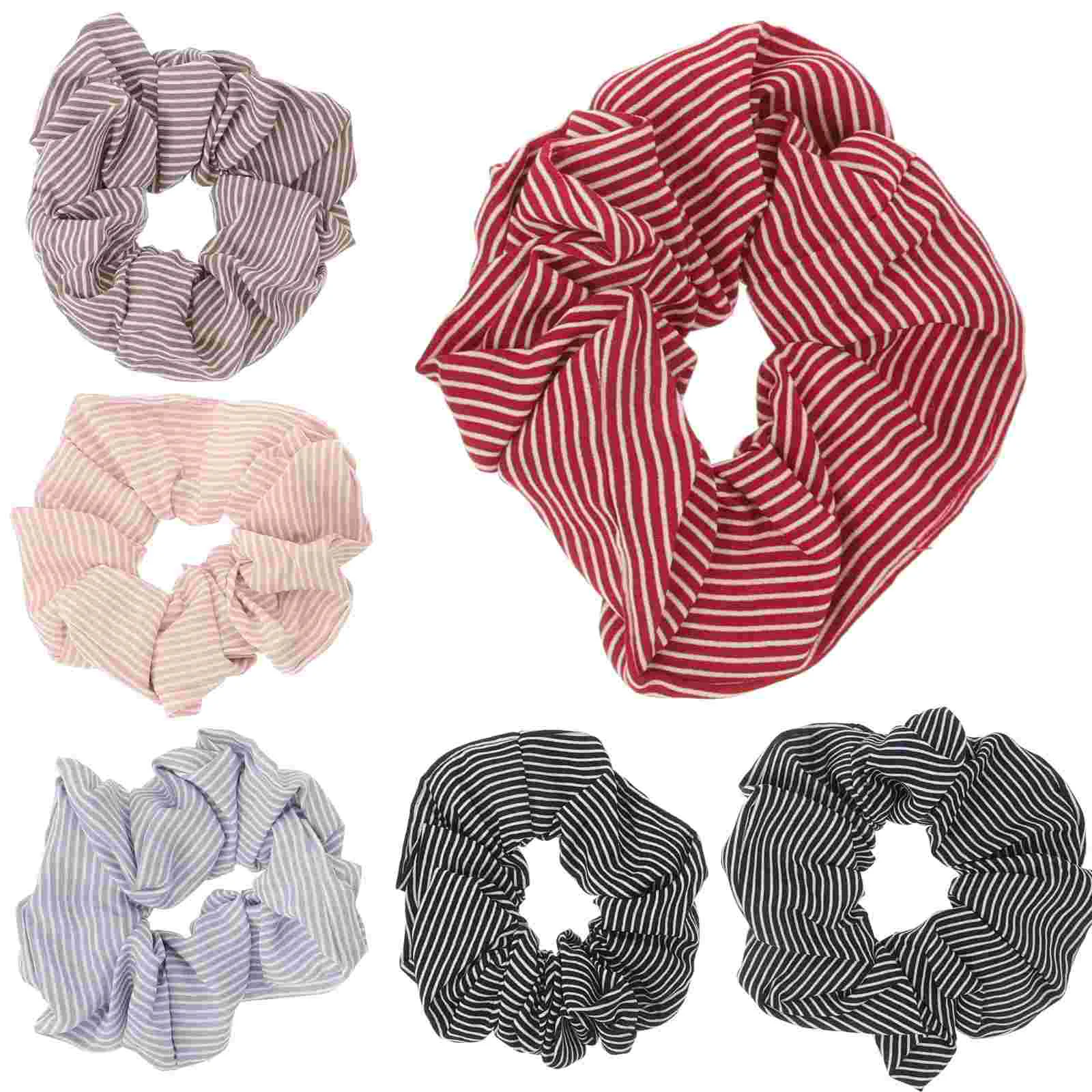 

6pcs Cloth Hair Bands Stripe Hair Rope Ponytail Holders Hair Accessories for Women Girls elastic hair tie