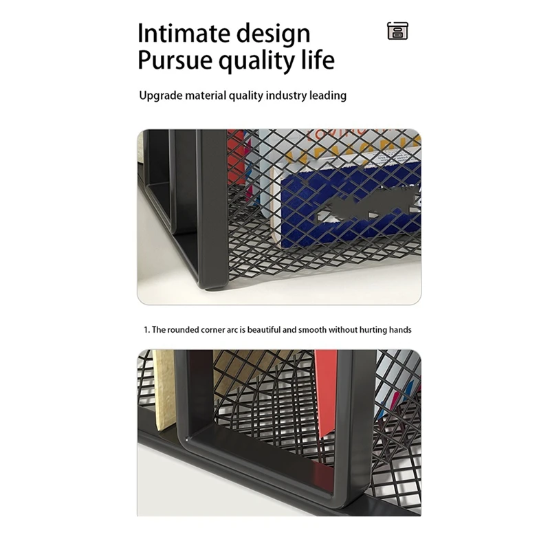 Desk Mail Organizer Small File Holders Letter Organizer Metal Mesh Document/Filing/Folders/Paper Organizer for Desktop B-A69M