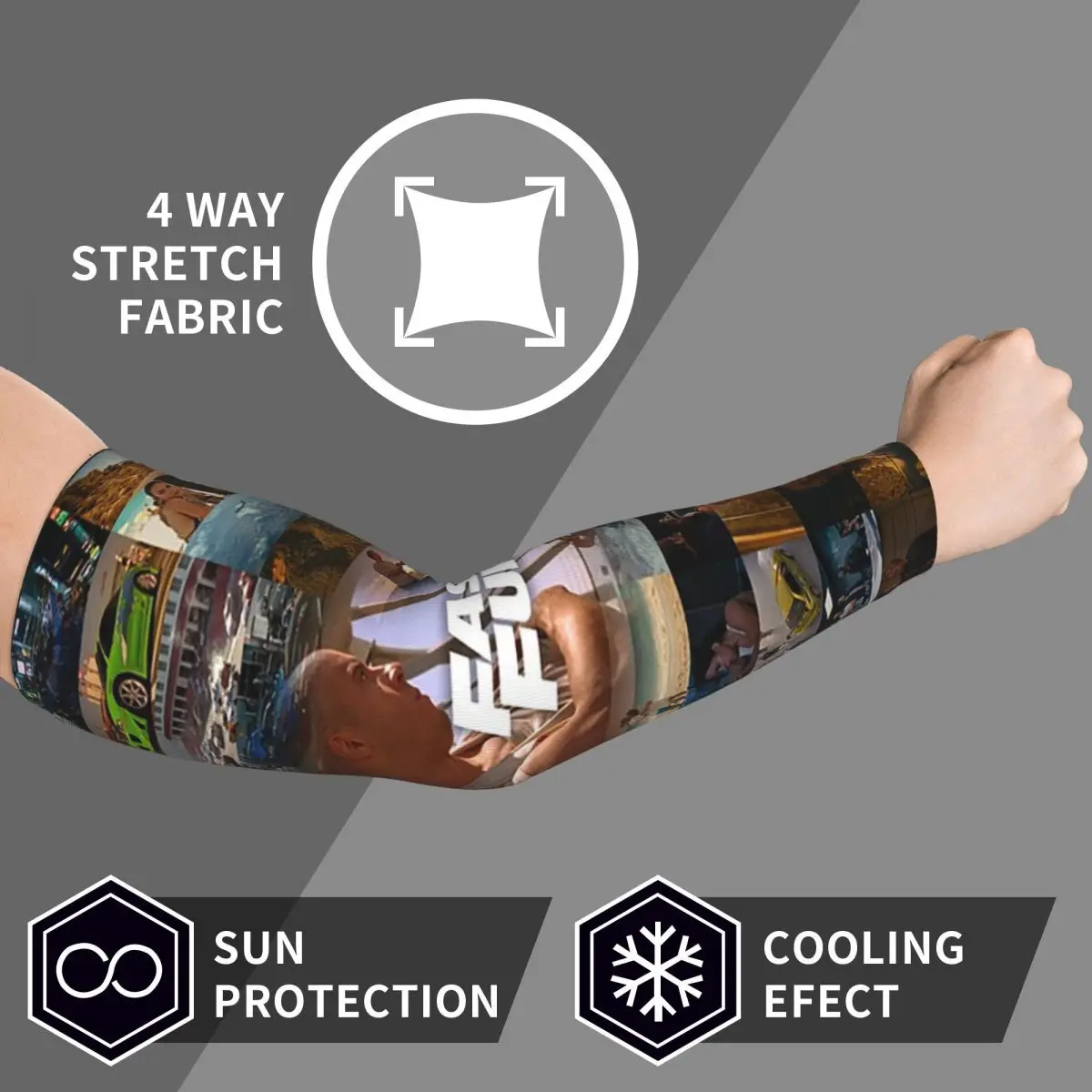 Форсаж — это история легенды-Поля Уокер — Vin Diesel Рукава для рук Мужчины Женщины Защита от солнца и ультрафиолета Спортивное охлаждение Велоспорт