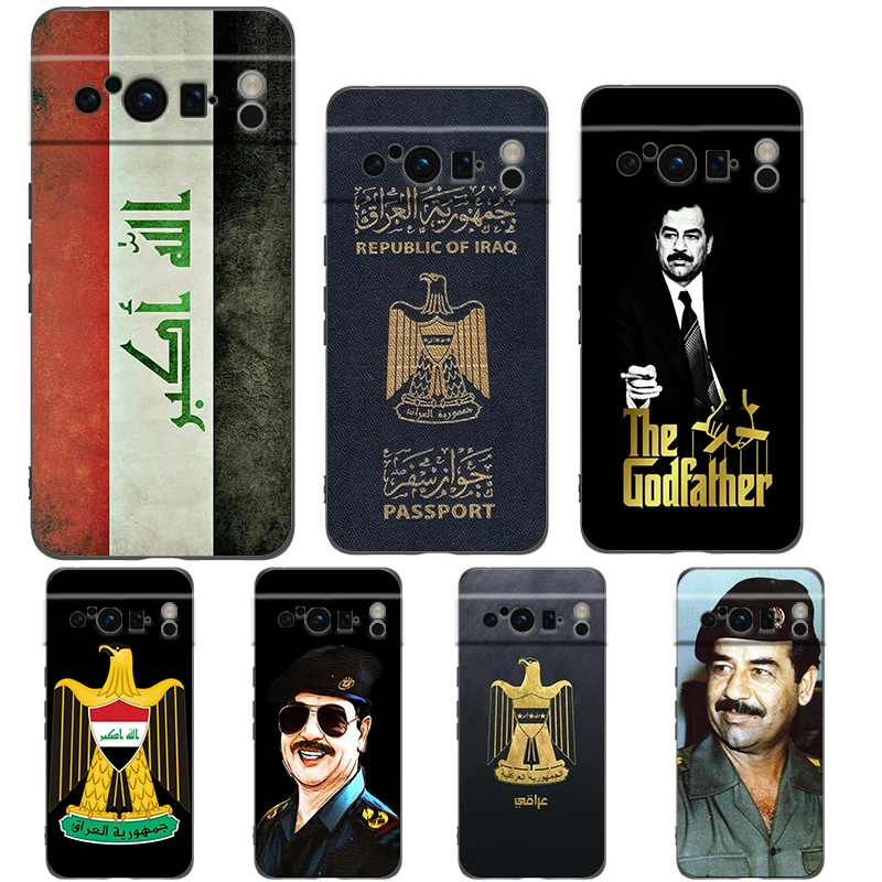 Saddam Hussein Iraq Flag For Google Pixel 8 7 6 Pro 6A 5G Black Phone Case Soft Shockproof Back Cover Silicone TPU Shell Coque