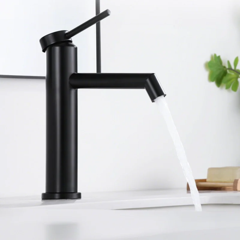 

Смеситель для ванной комнаты Brush Gold из нержавеющей стали, для раковины, горячая и холодная вода, черный, красный, для умывальника, черный смеситель для воды