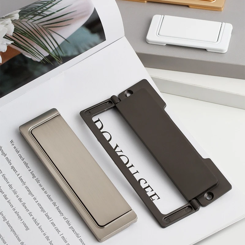 Simple Flat Concealed Buckle Drawer Cabinet Handle Invisible Flat-mounted Gusset Furniture Hardware Aluminum Alloy Handle