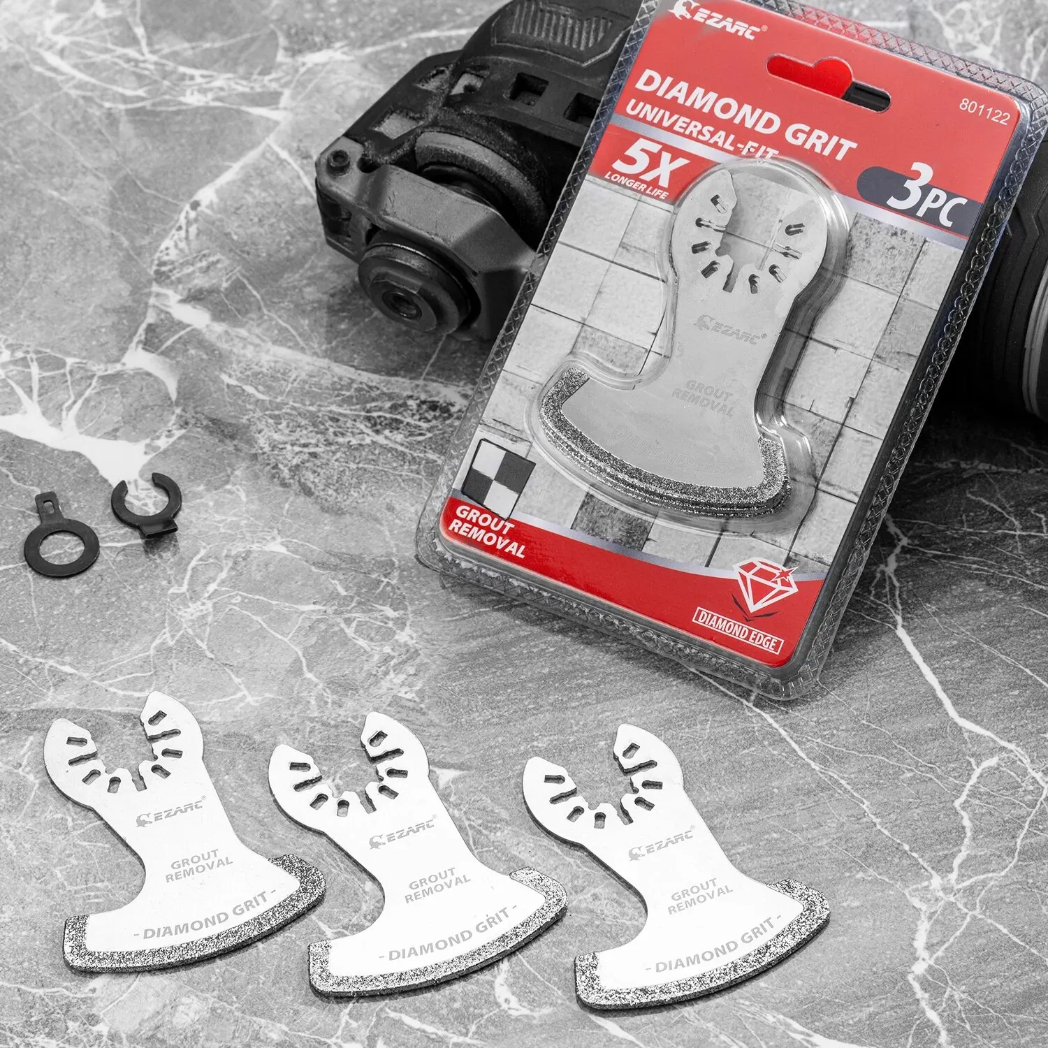 EZARC-Oscillating Multi Tool Swing Diamond Blades, Lâmina de ferramenta oscilante, Lâminas de serra de argamassa para remoção de argamassa, 3 pcs