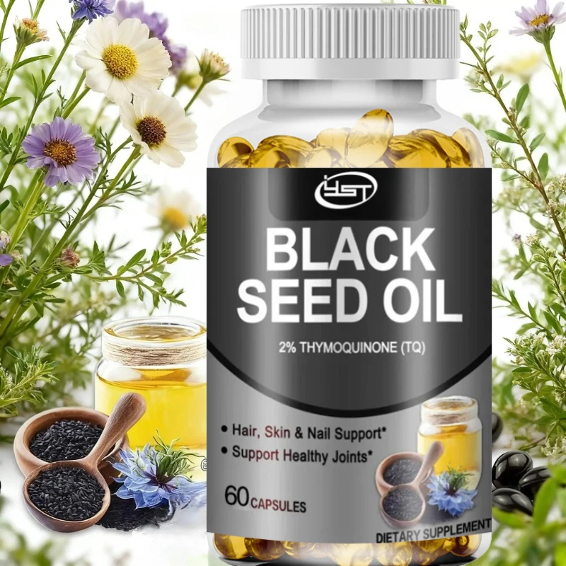 Black Seed Oil - Digestive , Immune Support, for Skin & Hair , Antioxidant - 60 Capsules