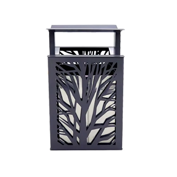 xx-Factory  Custom Metal Outdoor Trash Receptacle Public Street Commercial Trash Can Manufacturer*