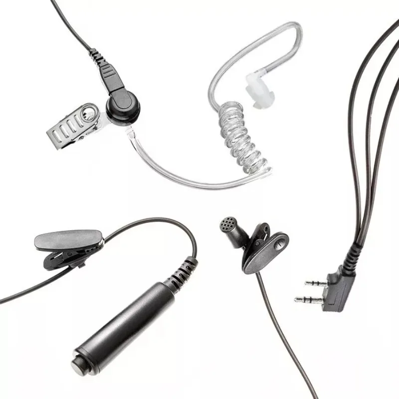 3 Wire Covert Acoustic Tube Earphone PTT Mic 2 Pin K-plug Earphone for KENWOOD Baofeng TYT HYT Two Way Radio