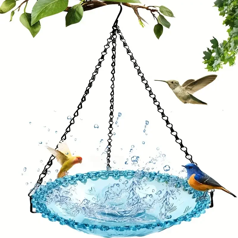 New Bird Flower Shaped Hanging Bird Feeder Birdbath For Garden Outdoor Decor,Yard Farm Supplies, Hummingbird Feeder Supplies