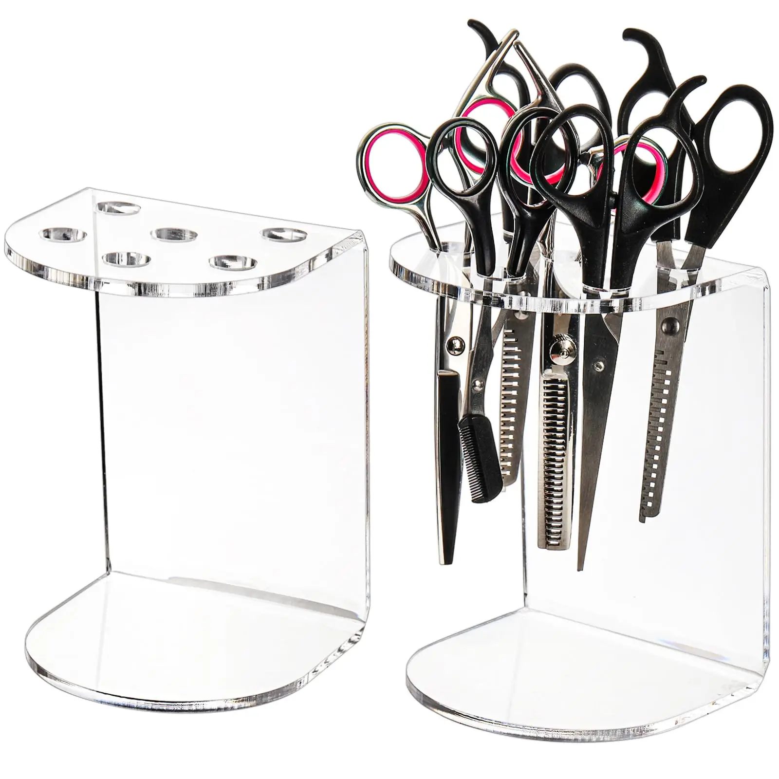 

Hairdressing Tools Scissors Stand 5/6 Holes Transparent Durable Barber Shear Holder for Salon