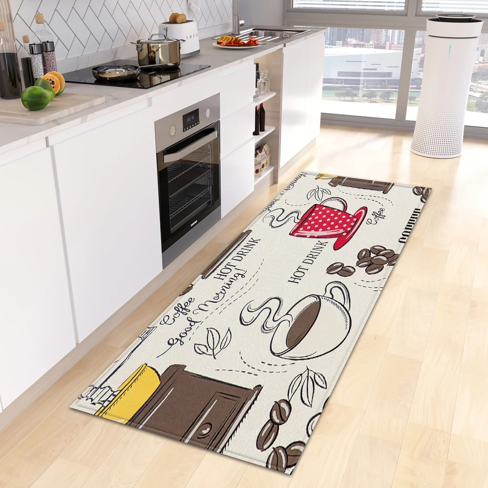 Coffee Kitchen Rug Hallway Entrance Doormat Home Living Room Bedroom Floor Decor Carpet Balcony Bathroom Door Anti-Slip Foot Mat