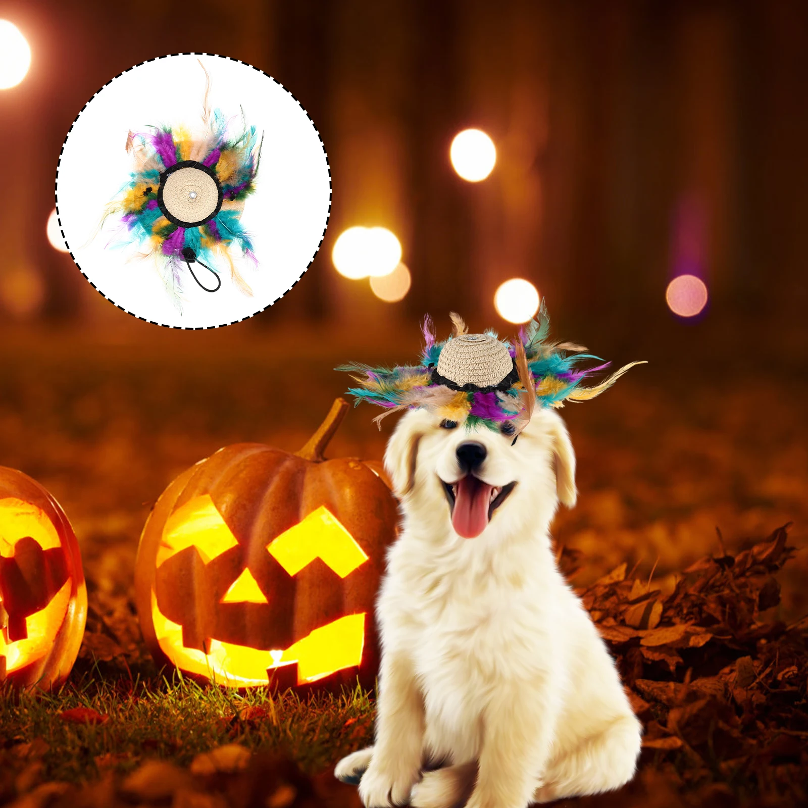 

1pcs Pet Hat For Cats Small Dogs Adjustable Straw Hat Puppy Costume Party Accessory Wear-Resistant Dog Cosplay Headgear