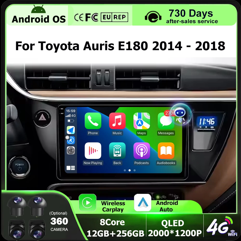 

Car Radio GPS Multimedia video Player Stereo For Toyota Auris 2014 2015 2016 2017 2018 Android 16 Auto Carplay BT DSP Head Unit