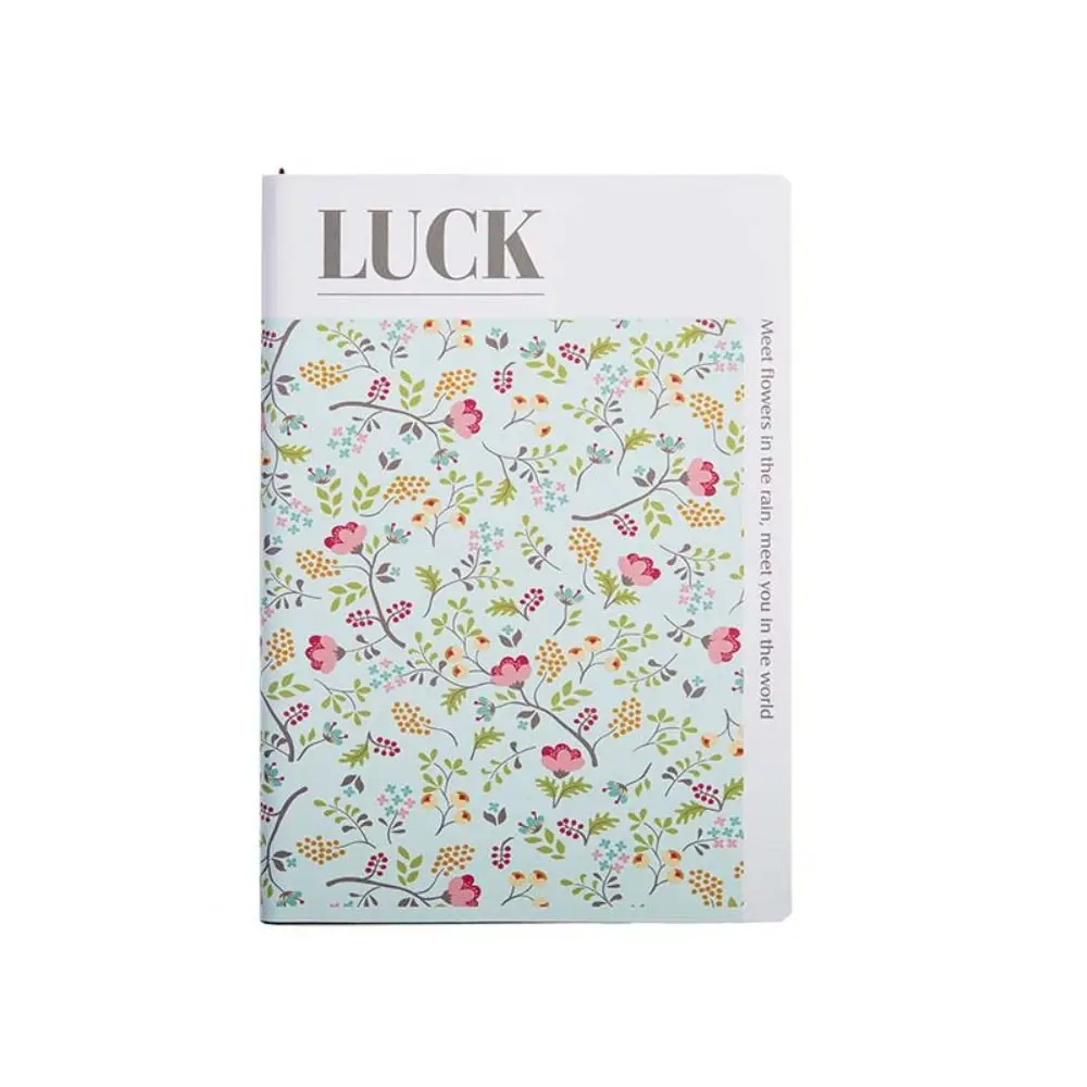 Cute Floral Flower Notebook PU Leather Thickened Office Journal Diary Notepad Portable Wear-resistant Class lined NoteBook