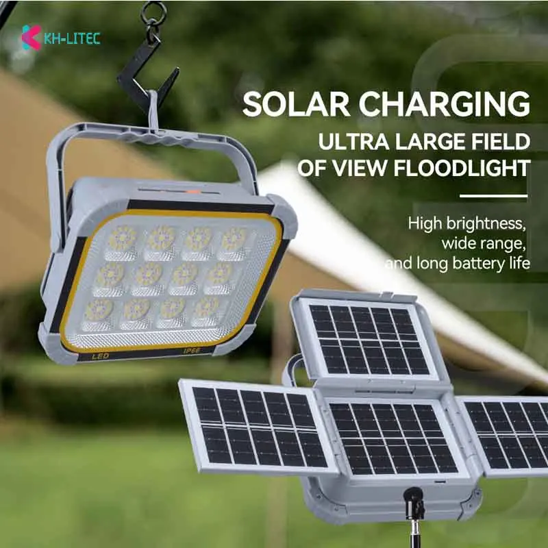 156 LED Outdoor Solar Floodlight Portable Folding Solar Light Night Market Stall Camping Emergency Work Light