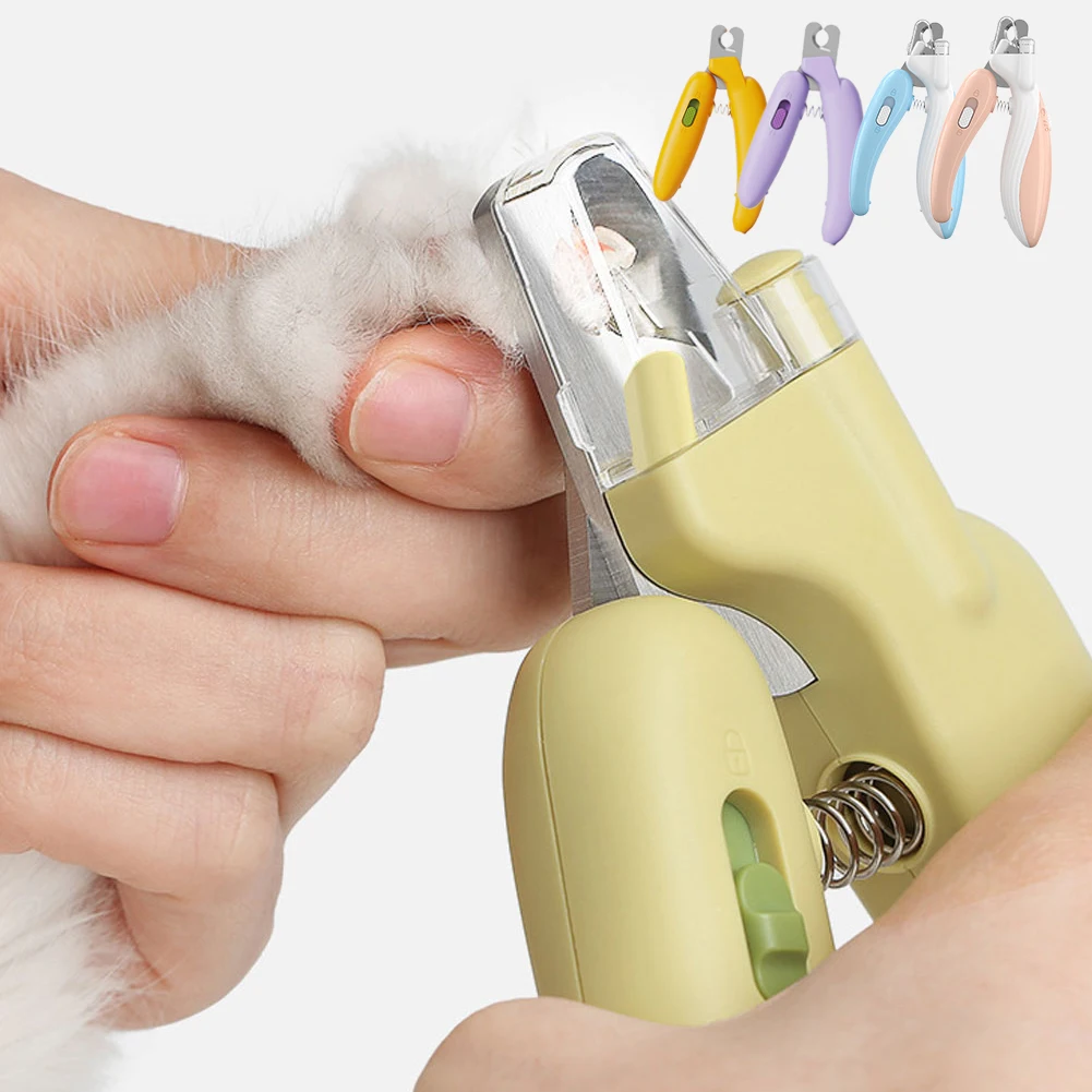 Pet Nail Clippers Dog Cat Nail Trimmer Labor-Saving Nail Clipper Convenient LED Electric Nail Grinder Dog Grooming Pet Scissors