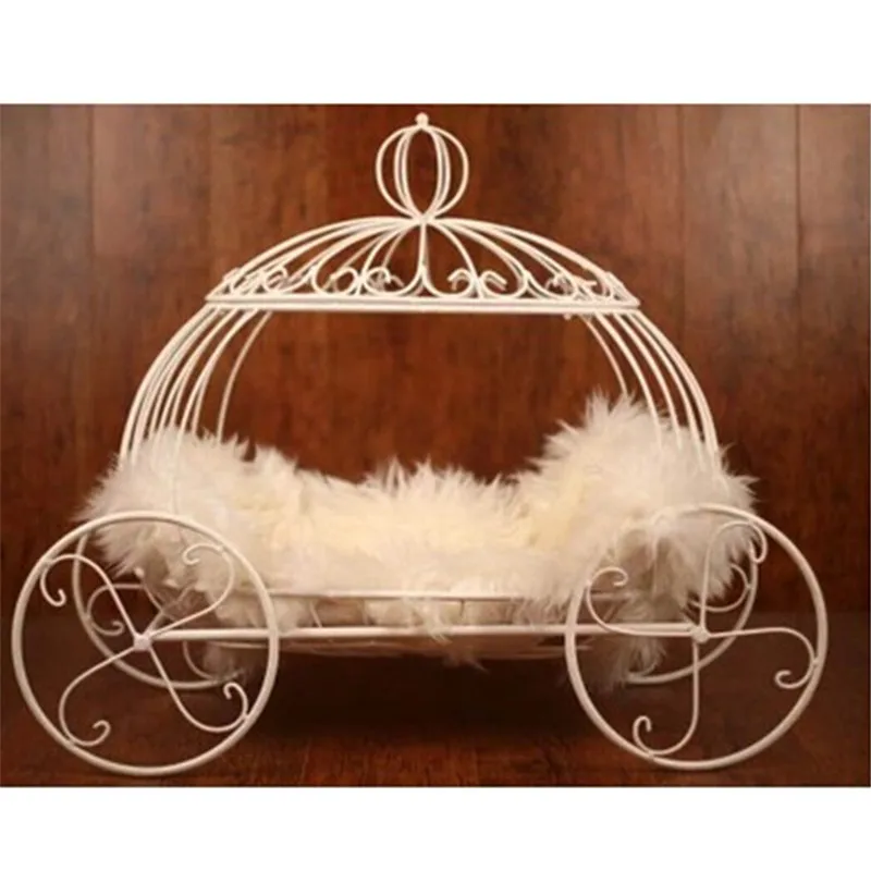 Newborn Photography Props Furniture Iron Pumpkin Children\'s Car Bed Baby Shower Photo Shooting Accessories Pose Chair Accessorie