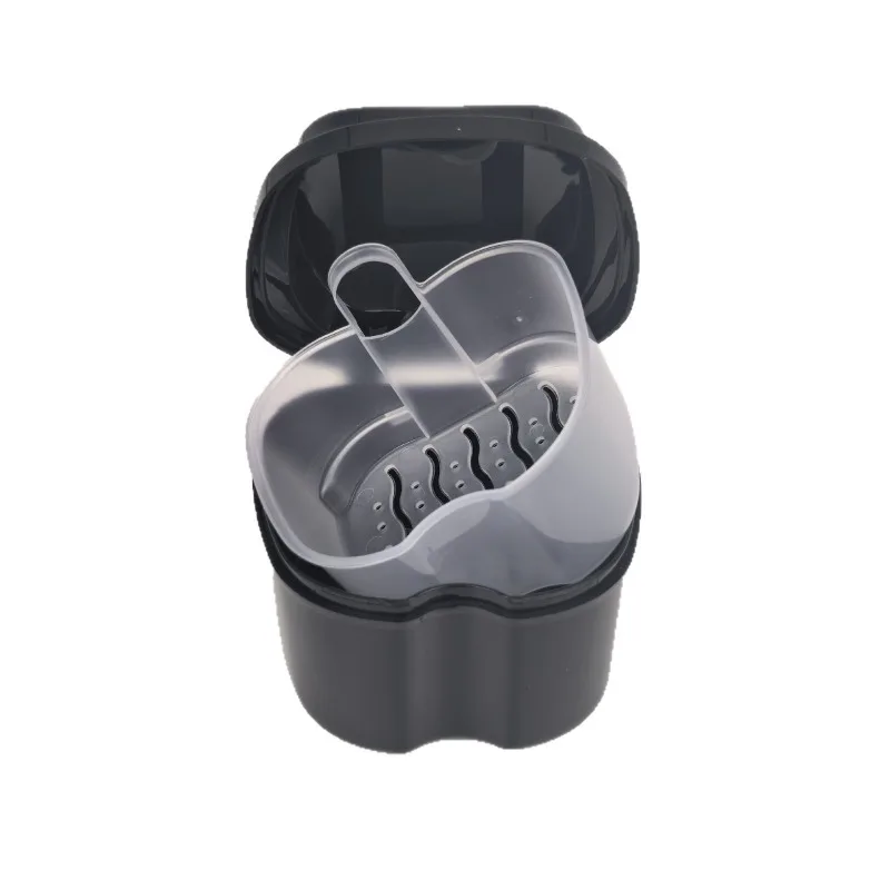 20Pcs Denture Bath Box Organizer Dental False Teeth Storage Box with Hanging Net Container Cleaning Teeth Cases Tooth Box