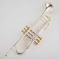 Made in Japan quality 8335 Bb Trumpet B Flat Brass Silver Plated Professional Trumpet Musical Instruments with Leather Case