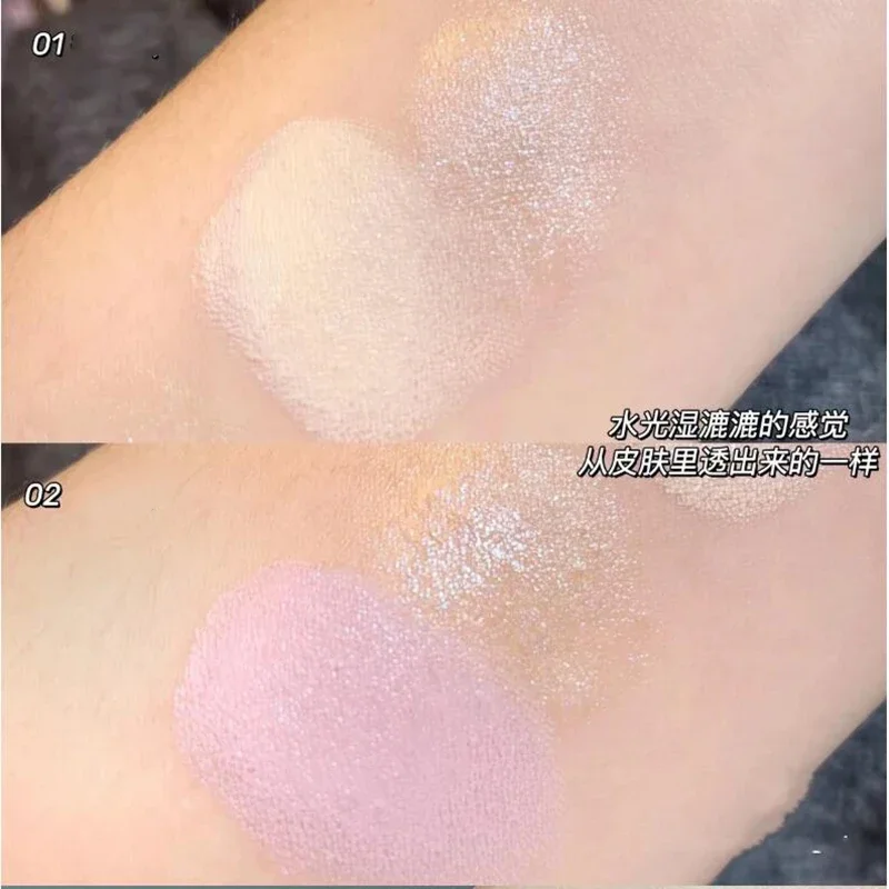 Flortte Highlighter Cream Matte Face Highlighting 2-kleuren Finishing Setting Blush Palette Iluminadores De Maquillaje