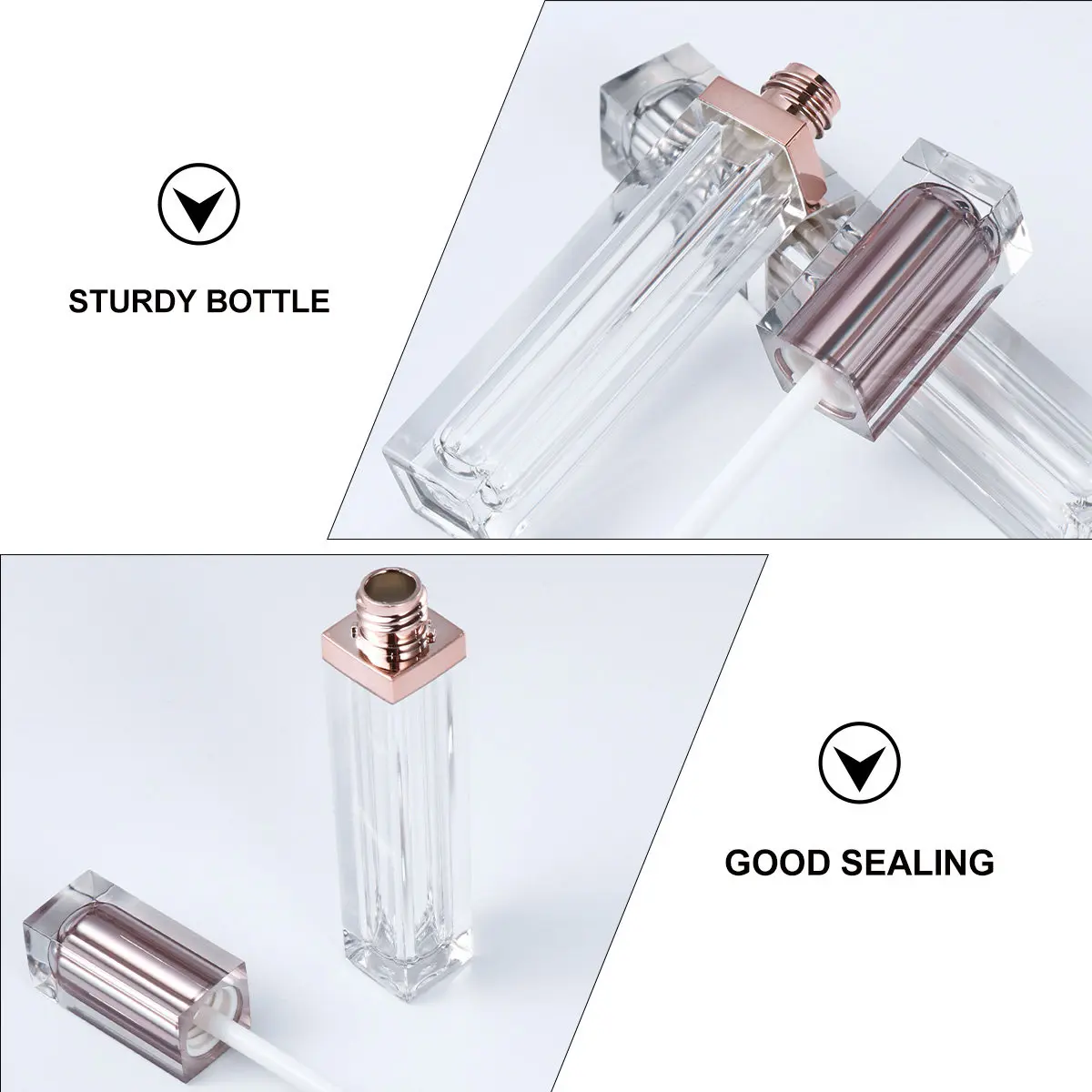 10 contenitori lucidi trasparenti, ricaricabili, vuoti, per lucidalabbra, leggeri e portatili, per truccatori e stilisti