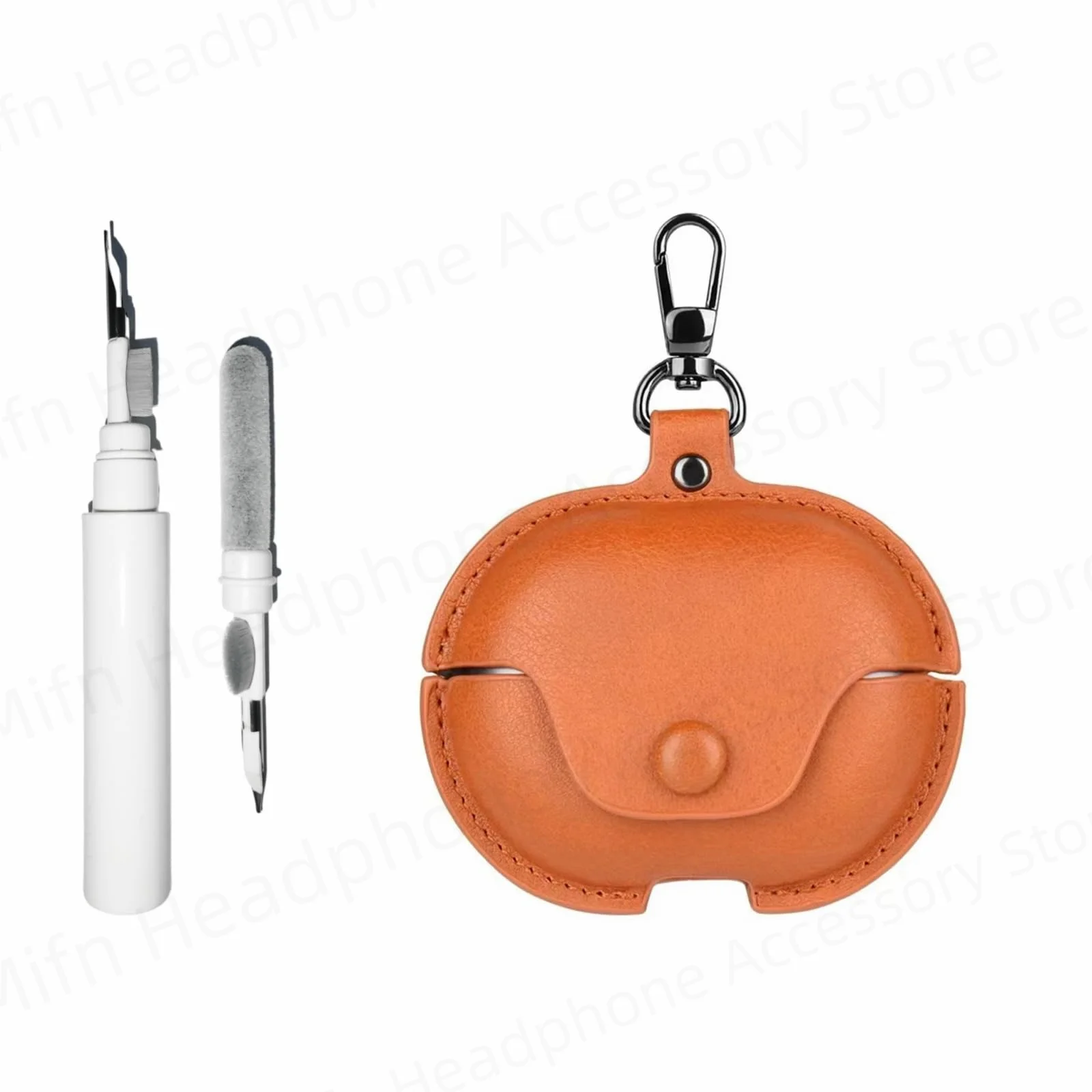 [2 in 1]leather cover for Samsung Galaxy Buds 3/Buds 3 Pro case Business leather case for buds 3 pro with keychain /cleaning kit