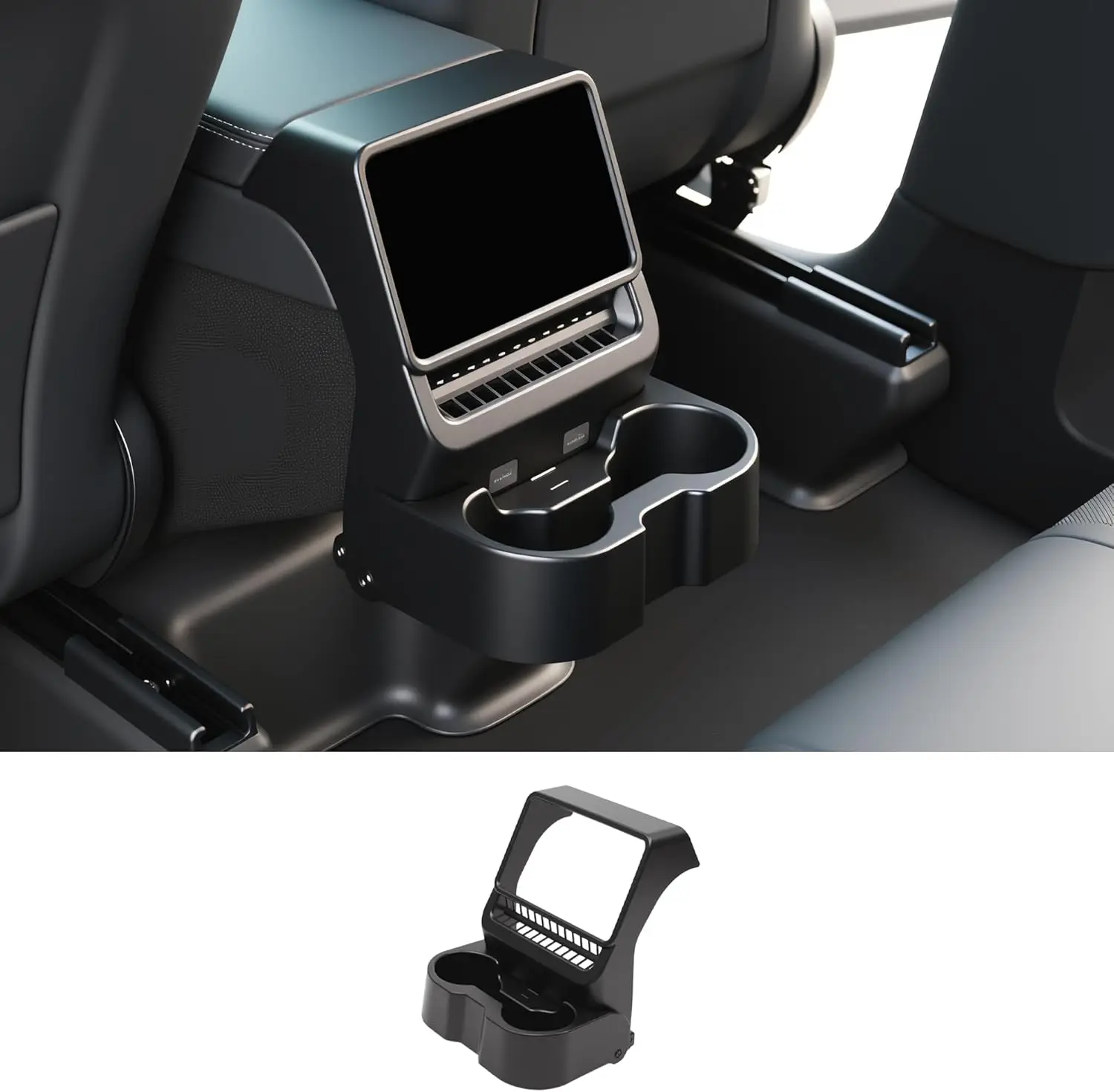 

Storage Box Organizer Rear Seat Cup Holder for Tesla Model Y Juniper 2026 Model 3 Highland 2025 2026 Car Interior Asccesseries