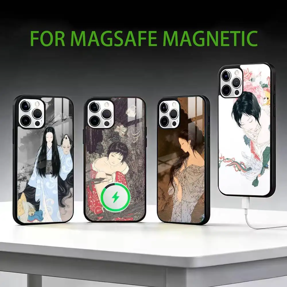 

Чехол для телефона M-MaiYaCa Takato Yamamoto для iPhone 17, 16, 15, 14, 13, 12, 11 Plus, Pro Max, магнитный, для беспроводной зарядки Magsafe
