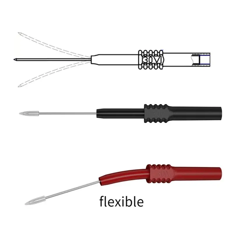 ABMS-Multimeter Test Leads Kit With Digital Electrical Test Probes Set With Alligator Clips Test Hook Tweezer Flexible Wire
