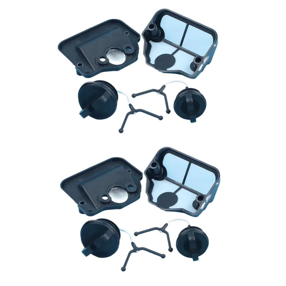 2 Sets Air Filter Oil & Fuel Tank Cap Kit For HUSQVARNA 136 137 141 142 36 41 Chainsaw Replacment Parts 530 029 811