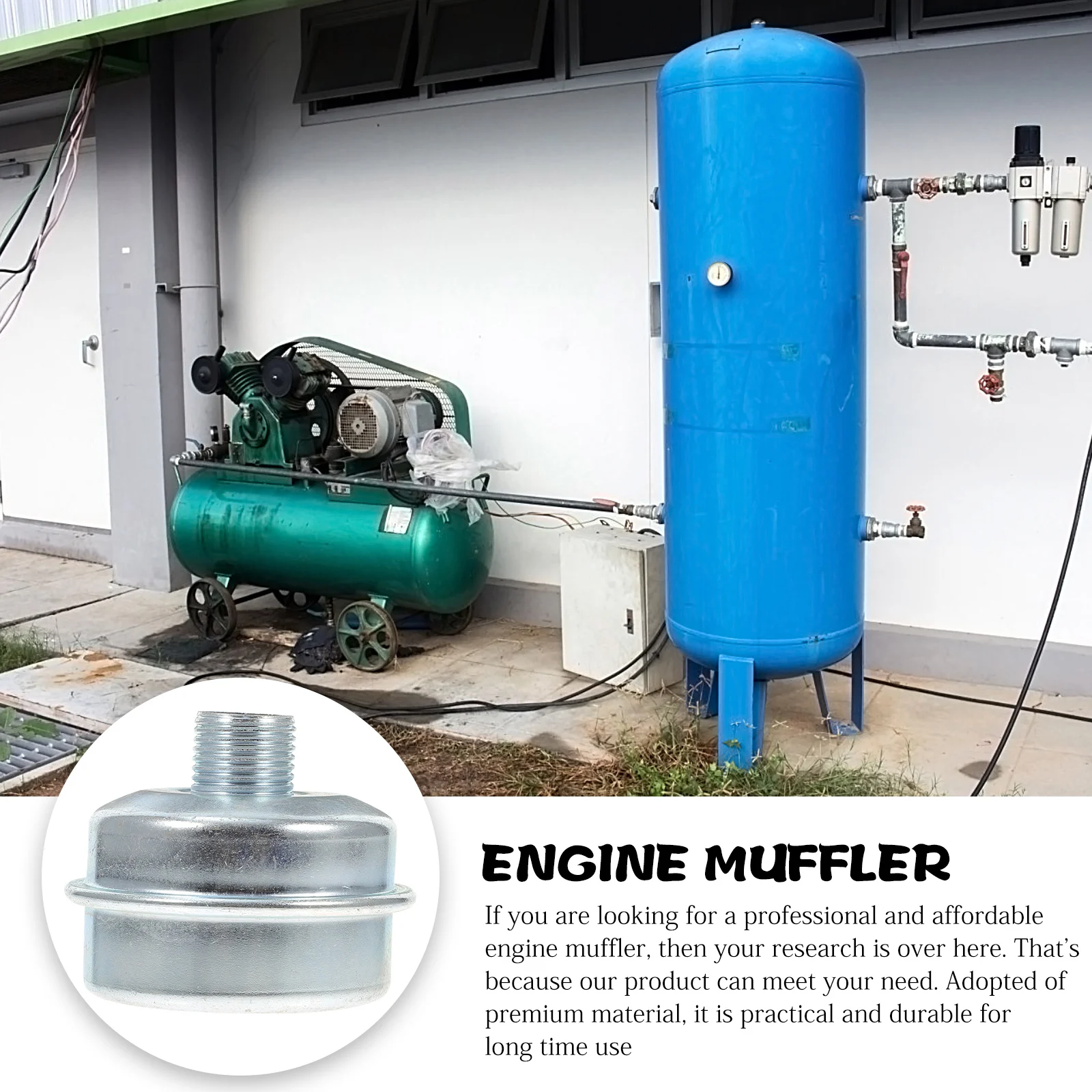 

High-Grade Galvanized Iron Engine Muffler Replacement Lawn Mower Exhaust Part Durable Small Lightweight Compatible With 299106