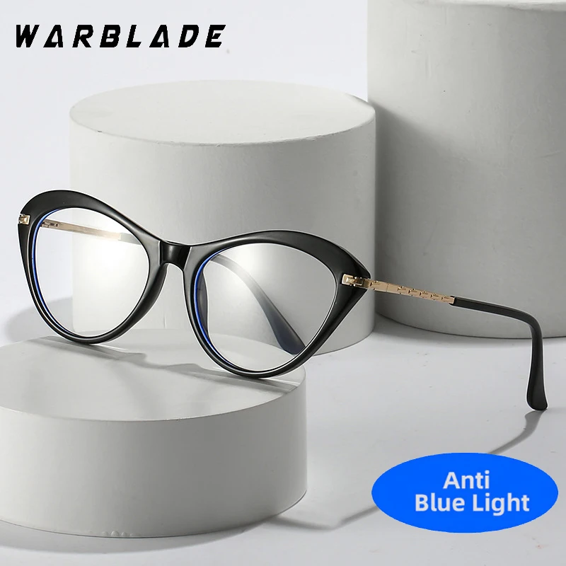 

2025 Sexy Cat Eye Glasses Women Anti Blue Light Transparent Eyewear Brand Designer Vintage Metal Eyeglasses Optical Frame Oculos