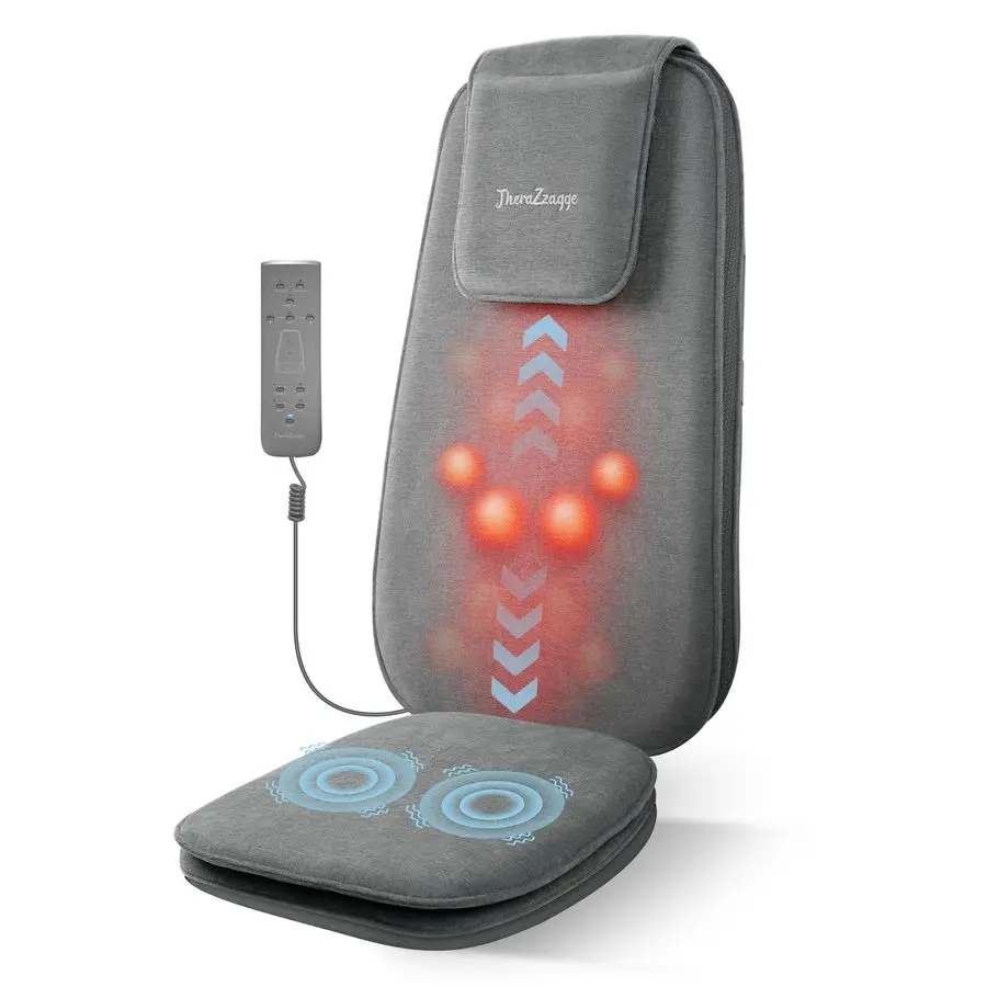 مدلك الظهر مع حرارة مهدئة، وسادة كرسي تدليك عجن الأنسجة العميقة المطورة، مقعد تدليك الاهتزاز