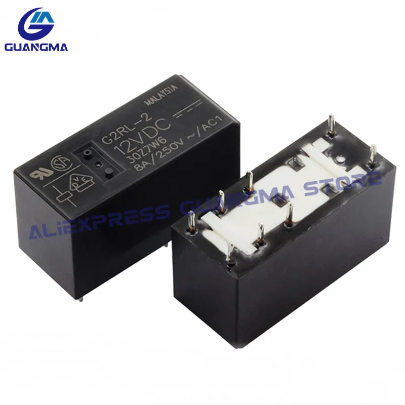 10PCS 100% New Original G2RL-2-12VDC G2RL-2-24VDC Relay DC5V 12V 24V 8Pin Two Open and Two Closed G2RL-2 5V 12V 24VDC