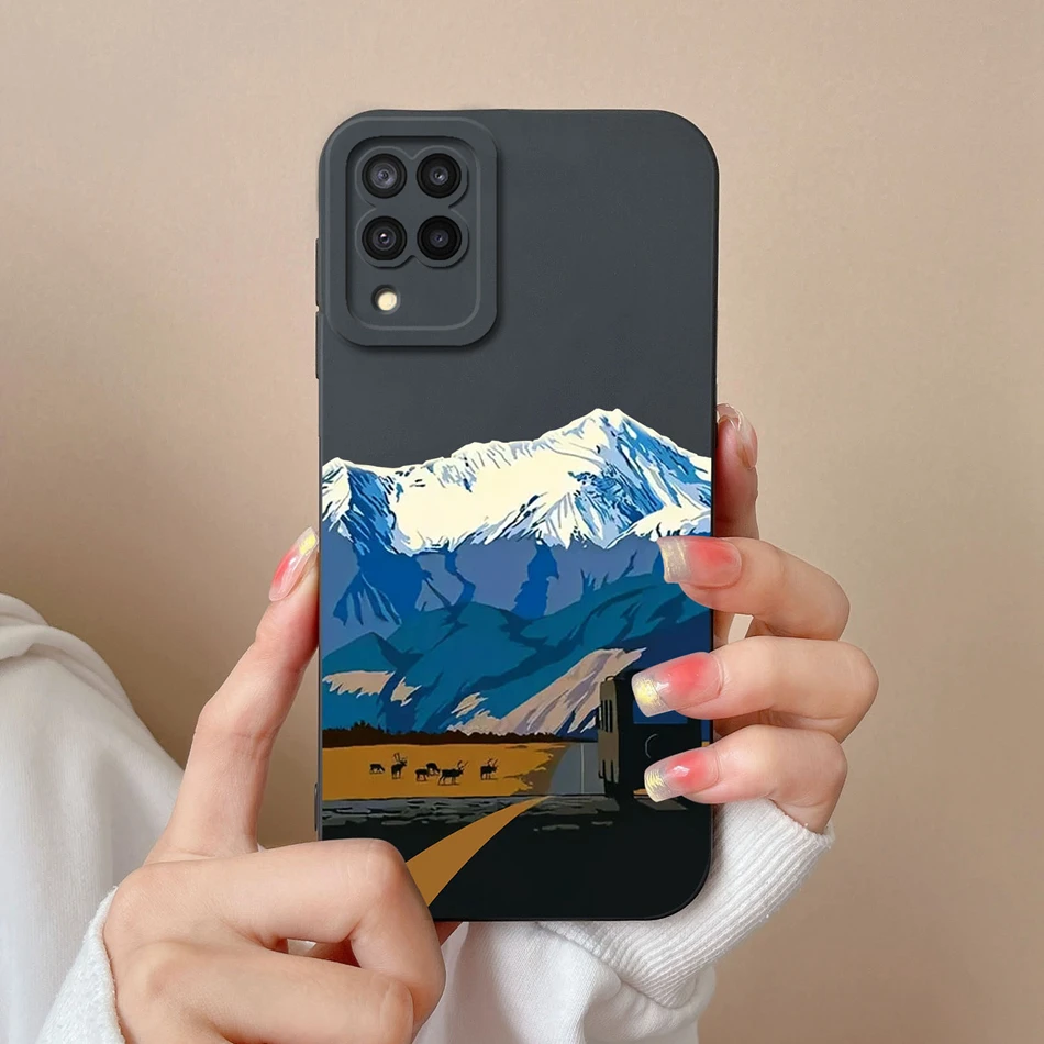 For Samsung Galaxy A12 M12 F12 Phone Case Cartoon Liquid Silicone Full Protection Anti Drop Cover For Samsung A 12 M 12 Bumper