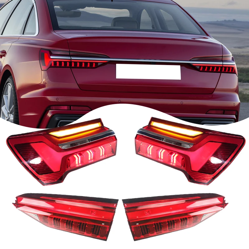

4 Pcs Car LED Turning Flashing Light For Audi A6 C8 2019-2023 Brake Light Tail Light Reversing Light Driving Warning Light