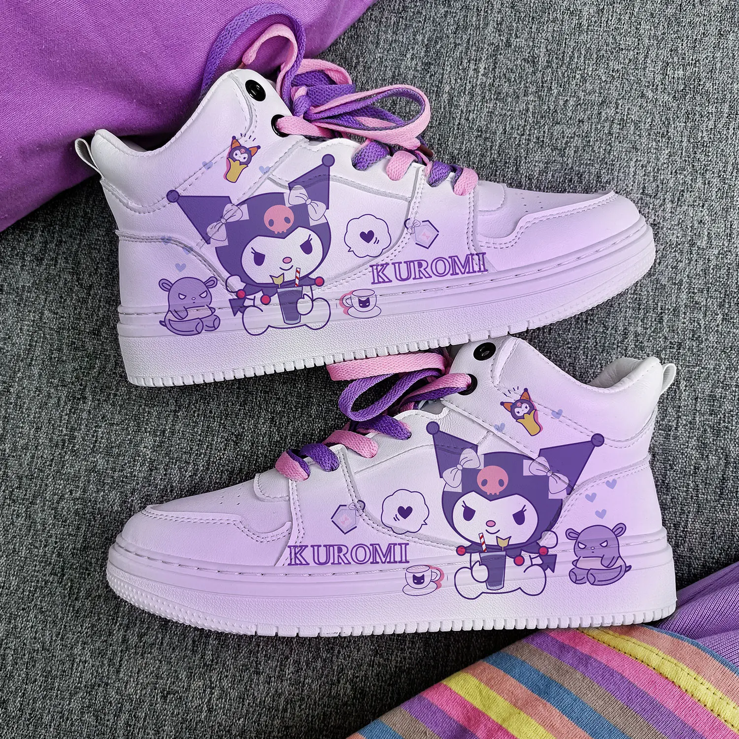 New cartoon Kuromi princess cute Casual shoes soft sports shoes for girlfriend gift EU size 35-44