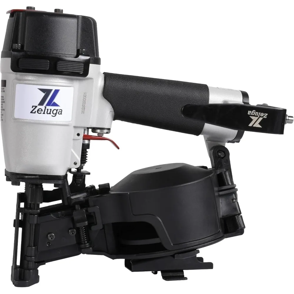 

28-145 Pneumatic 15 Degree Coil Roofing Nailer with 120 PCS Load Capacity Coil Nailer Kit with Eye Protection and Repair Kit