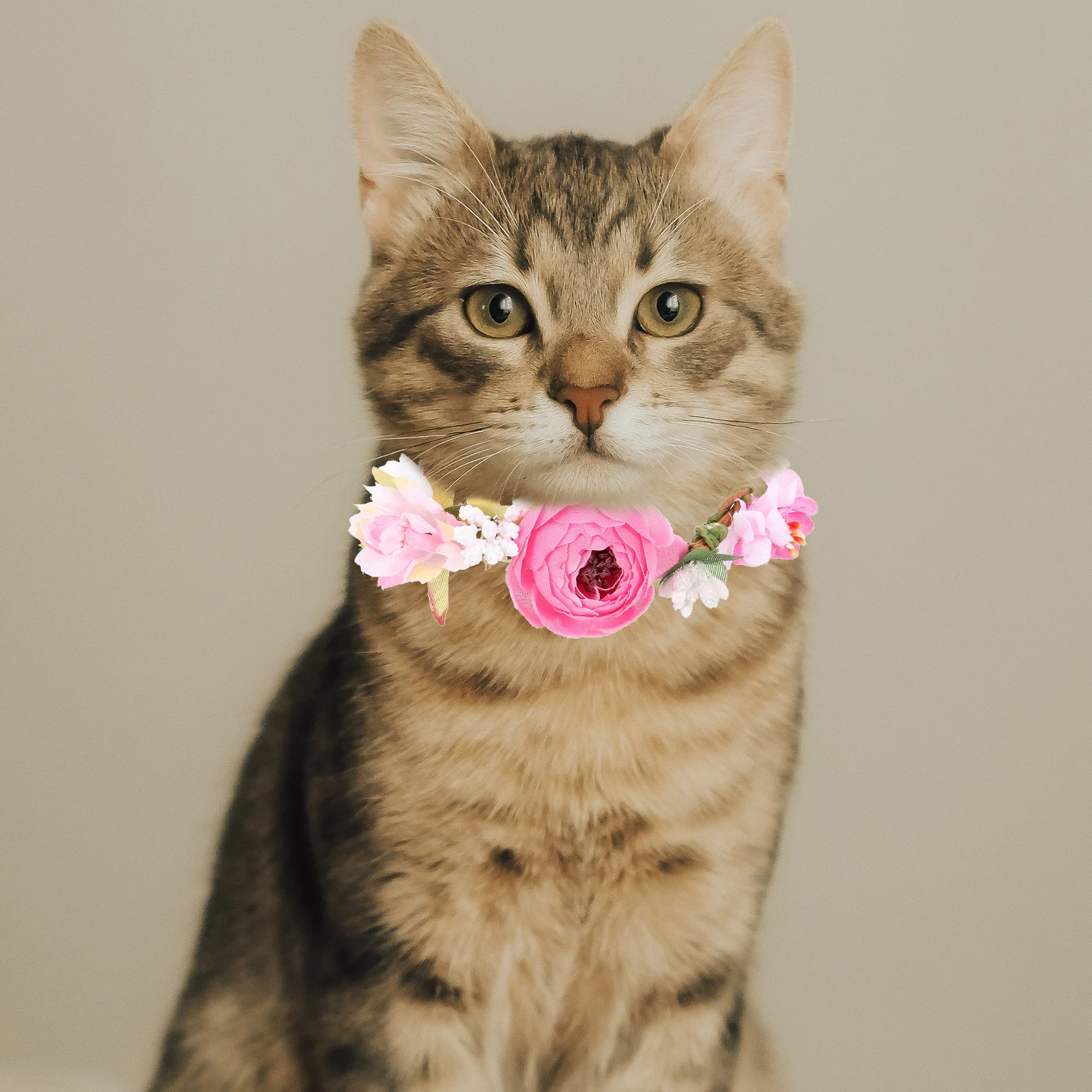 

Flower Design Pet Collar Velvet Wreath Fabric Flowers Pink Series Dog Flower Cat Collar Decor Cat Necklace