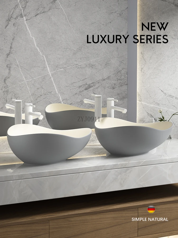 Nordic Ceramic Table Basin Art   Hotel Wash Inter-Platform  Cream Color Wash  Home Deepening Wash Single