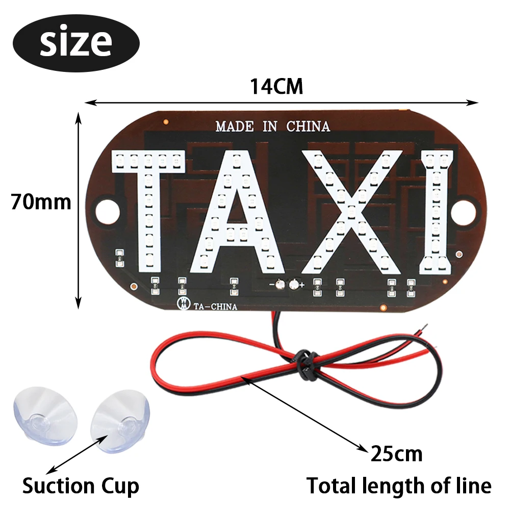 2pcs Taxi Led Car Windscreen Cab Indicator Lamp 12V Sign Bulb Windshield Taxi Guiding lights Panel LED Light