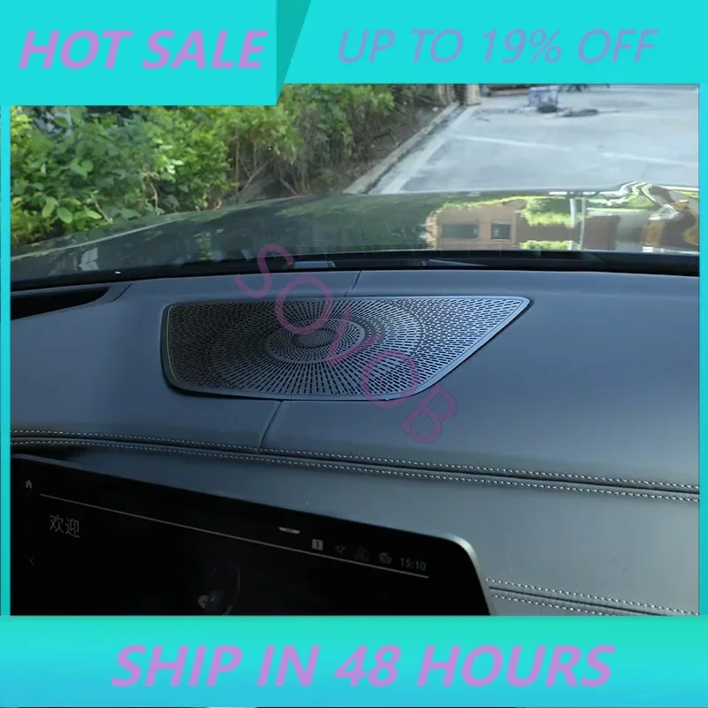 Aluminum Alloy Black Car Dashboard Speaker Cover Trim Stickers Car Accessories For BMW X5 X6 X7 F15 G05 F16 G06 GO7 2014-2022