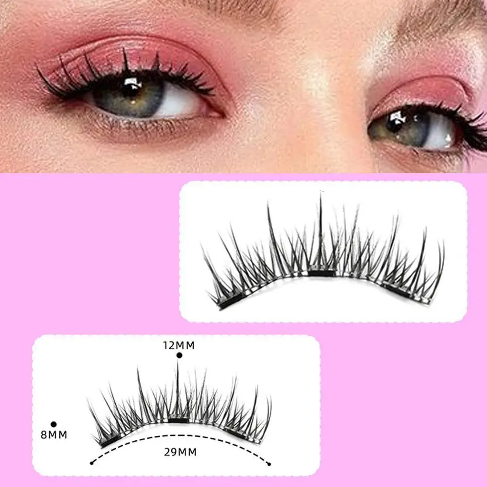 1pair Magnetic False Eyelashes With Tweezers 3D Natural Eyelash Tweezers Eyelashes Natural Mink Effect Fake Magnetic Cosmet M9E2