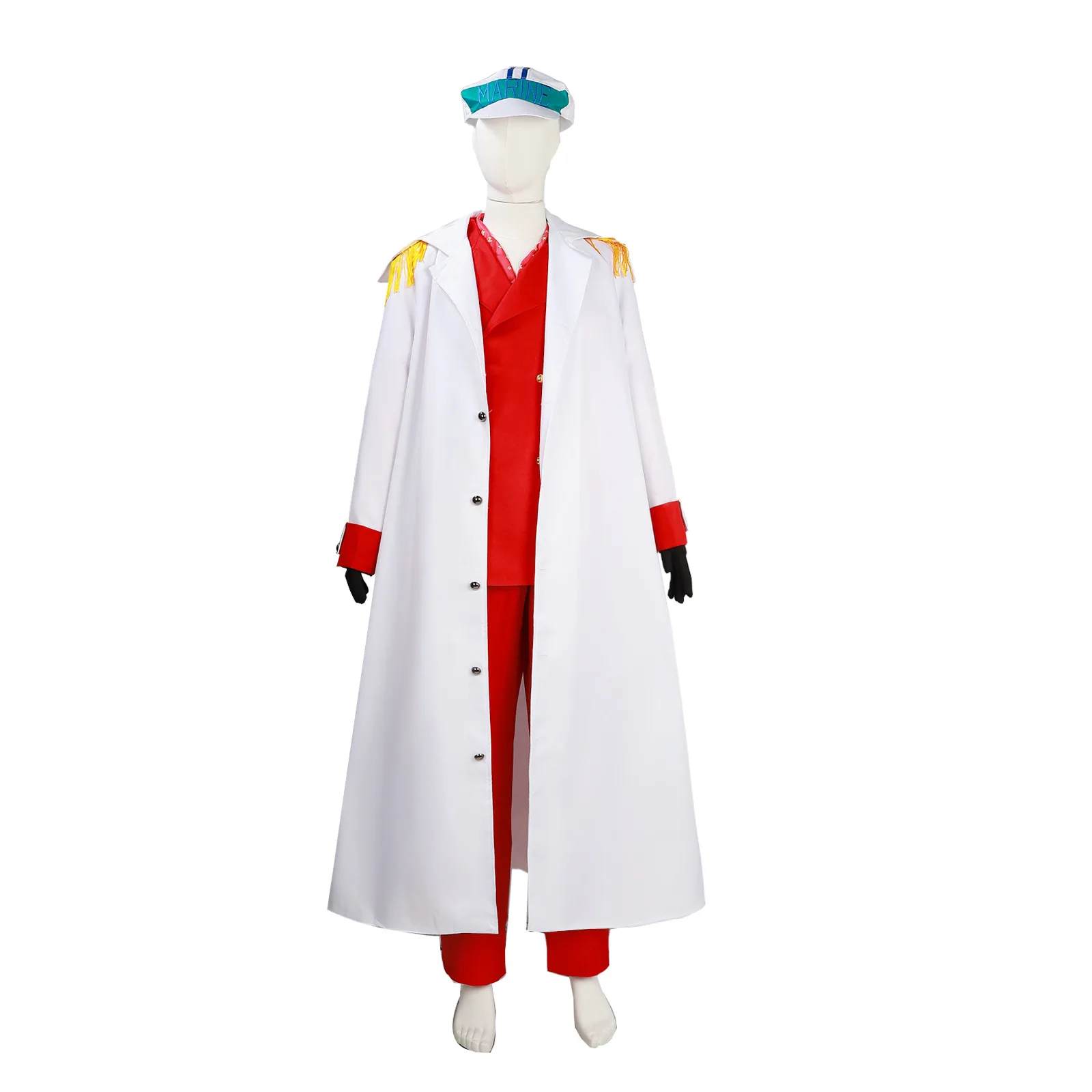 

Anime Akainu Sakazuki Cosplay Costumes Borsalino Sengoku Halloween Justice White Navy Coat Trench Jacket Cosplay Uniforms Suit