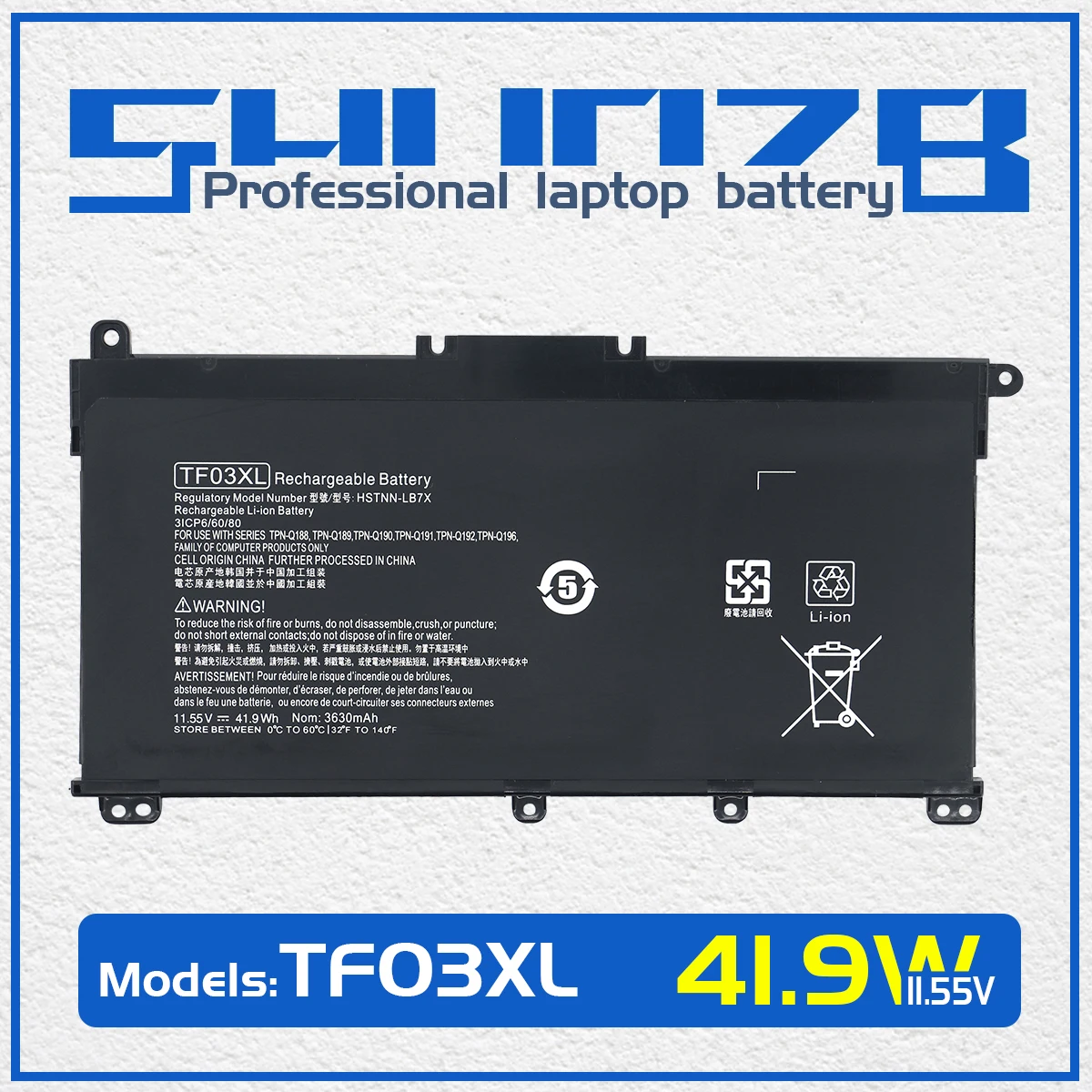 

SHUOZB TF03XL Laptop Battery For HP Pavilion 14-BF 15-CC 15-CD 17-AR 17-AR007CA 17-AR050WM HSTNN-UB7J 920046-541 TPN-Q188 11.55V