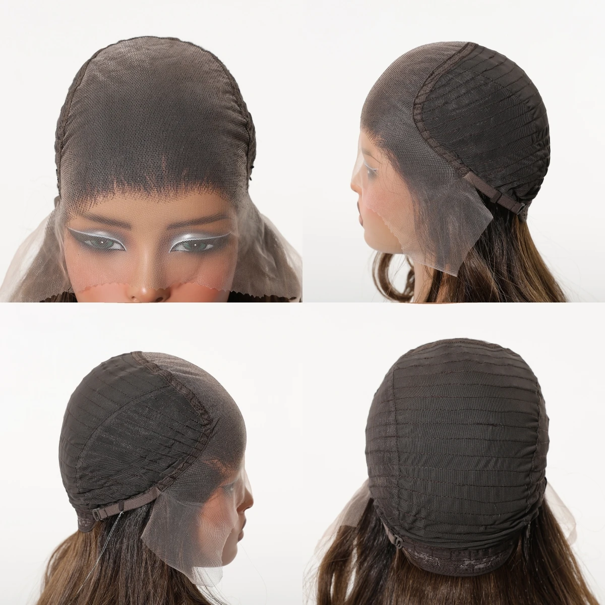 HAIRCUBE 13x6 Lace Front Wig for Women Dark Brown with Blonde Highlights Layered Wavy Synthetic Lace Wig Natural for Daily Party