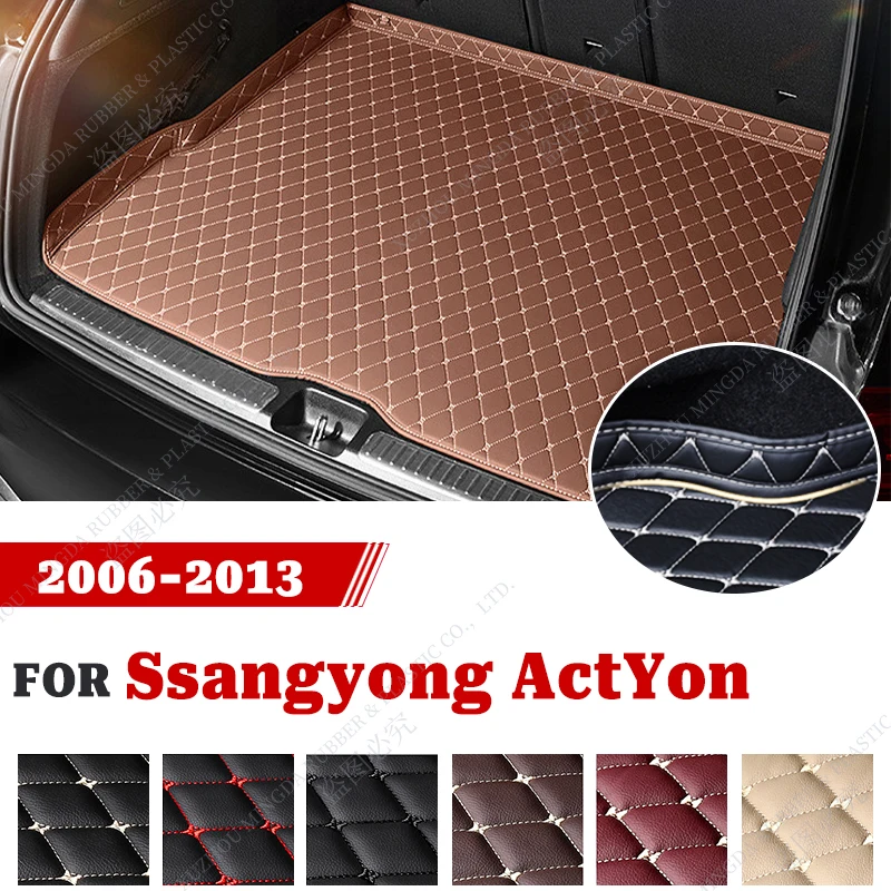 

Коврик для багажника автомобиля Для Ssangyong ActYon 2006 2007 2008 2009 2010 2011 2012 2013 3D, прилегающий дизайн, водонепроницаемый нескользящий коврик для багажника