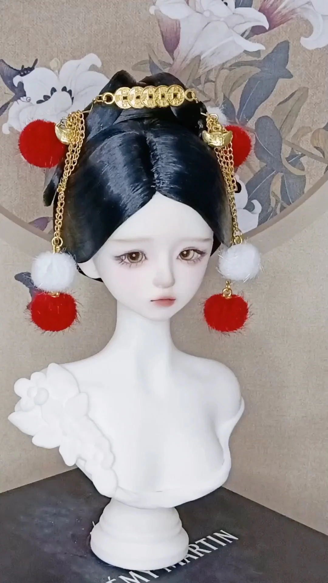 1/4 1/3 Schaal BJD Pop Pruik Oude Kostuum Hanfu Vintage Stijl Haar Fee Pruik Voor MSD SD13 Meisje SSDF Oom Accessoires A1716