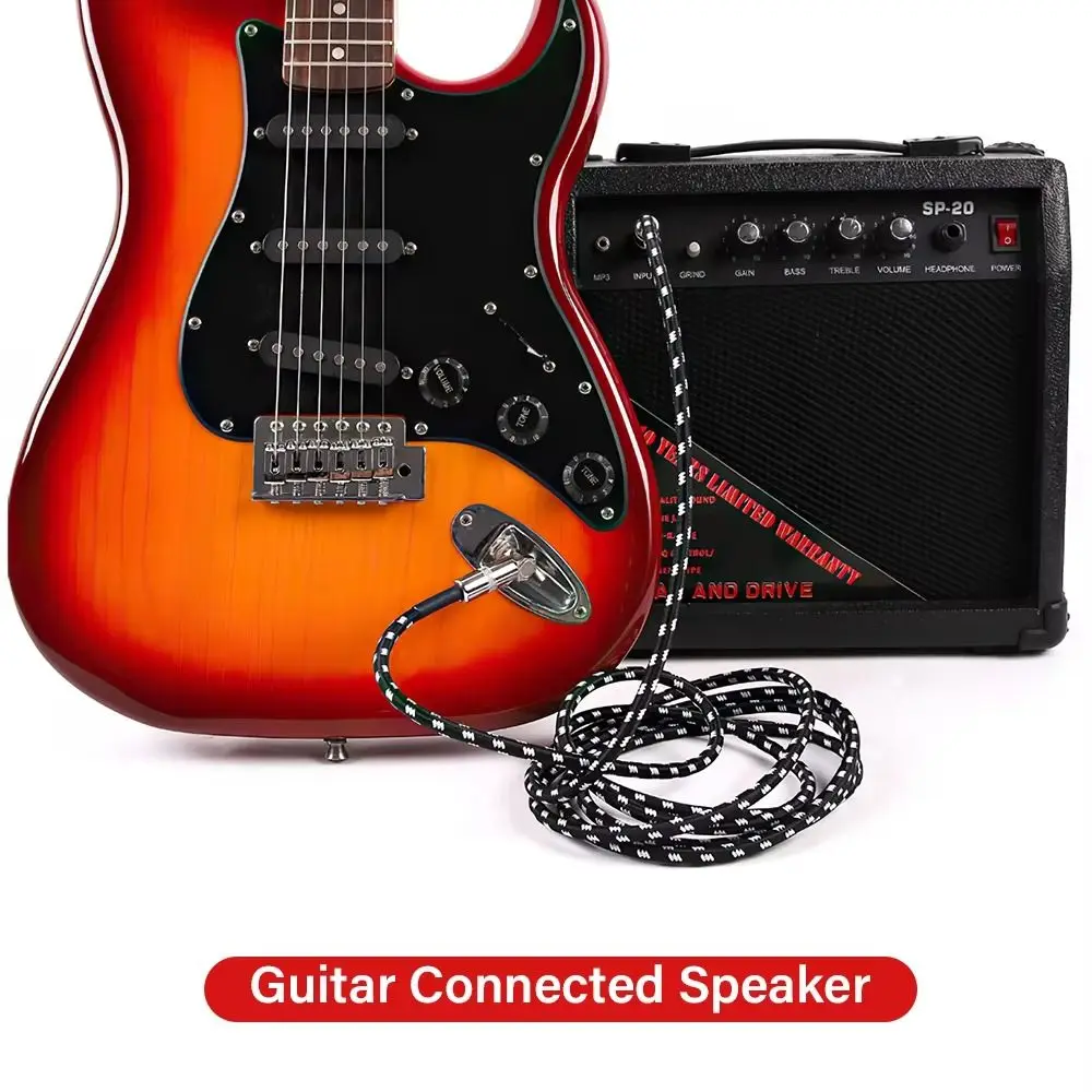 1Pcs TRS 1/4 inch 6.5mm Audio Cables 1.5/3/6M 90 Degree Electric Guitar Cable Gold Plated Shielded Braided Low Noice Jack Cable